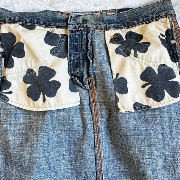 Lucky Brand Vintage Y2K Denim Maxi Pencil Skirt with Long Slit Pockets Waist 30 - Picture 8 of 13